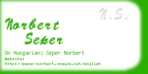 norbert seper business card